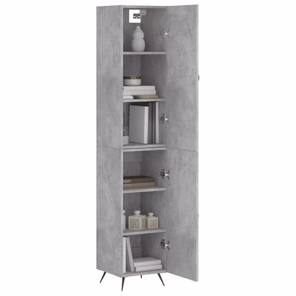 Berkfield Home Highboard in Concrete Grey, H 180 x W 34.5 x D 34 cm – 2