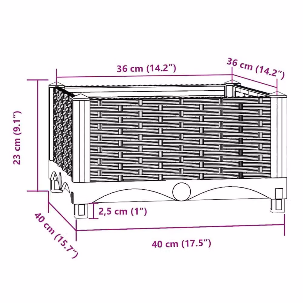Berkfield Home Grey Polypropylene Raised Bed W: 40 cm, D: 40 cm, H: 23 cm – 4