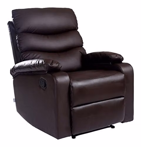 More4Homes Ashby Bonded Leather Recliner Armchair in Brown – 1