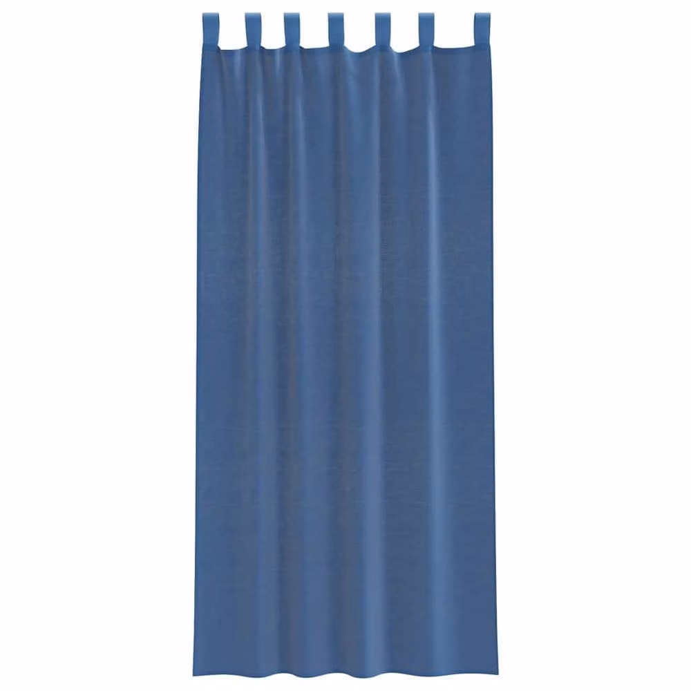 Berkfield Home Royal Blue Voile Fabric Panel Curtains with Tabs, 2 Pack, W: 140 cm, H: 225 cm – 3