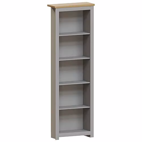 Vida Designs Arlington 5 Tier Modern Grey MDF Bookcase