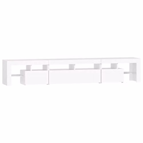 vidaXL Modern Glossy White TV Cabinet with LED Lights W/D/H: 230 x 40 x 36.5 cm – 2