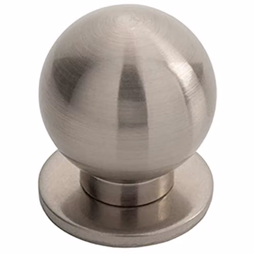 Loops Small Solid Ball Cupboard Door Knob, 30mm Diameter, Brushed Silver – 1