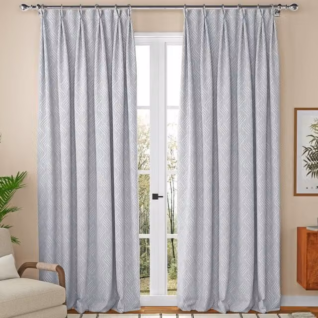ANTE DECOR Paros Made To Measure Blackout Fabric Panel Curtains in Charcoal Grey