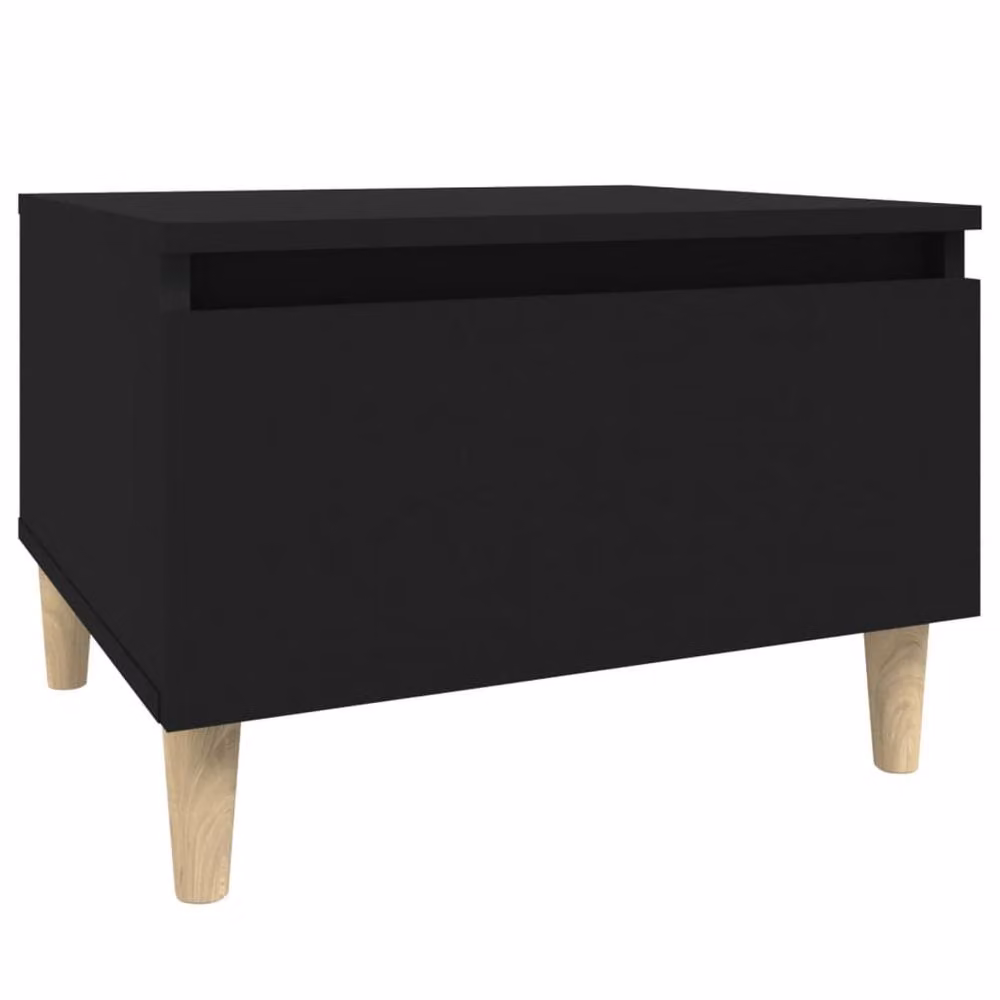 Berkfield Home Black Square Side Table W: 50 cm, D: 46 cm, H: 35 cm – 2