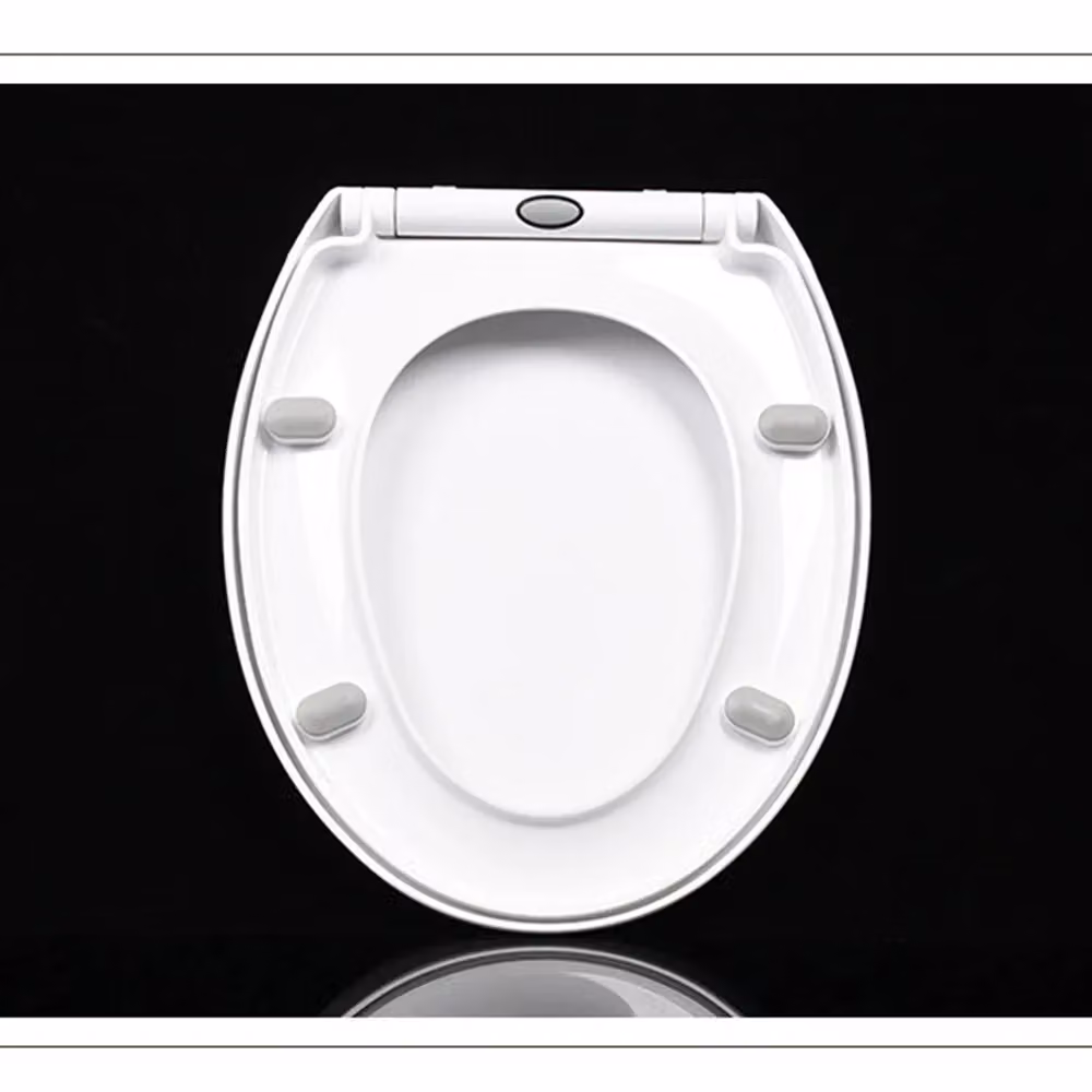 VOGREX White Heavy Duty Soft Close Toilet Seat with Universal Anti Slam Oval Hinges – 3