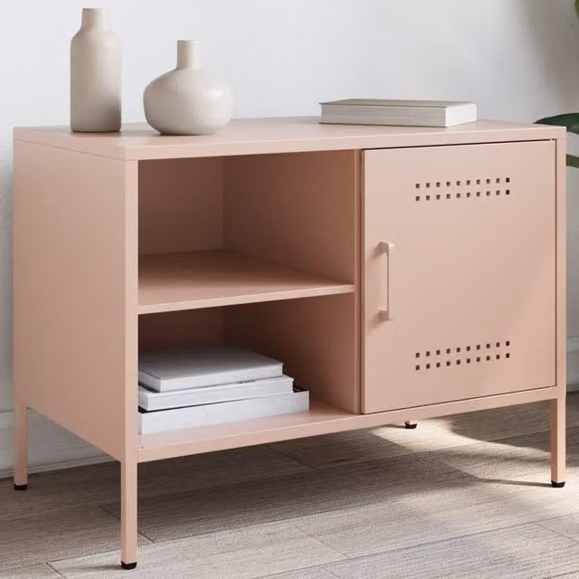 Berkfield Home Industrial Pink Metal TV Cabinet W: 68 cm, D: 39 cm, H: 50.5 cm – 1