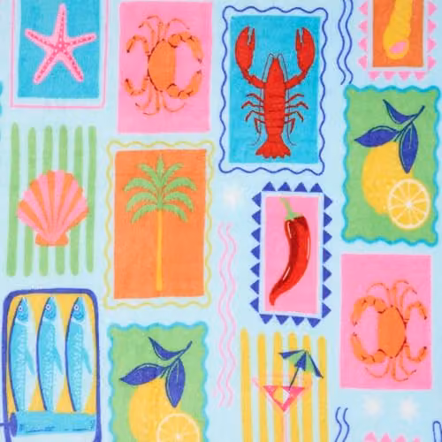 OHS Postcard Print Fleece Throw Blanket, Multicolour, W/D/H: 125 x 150 cm – 4