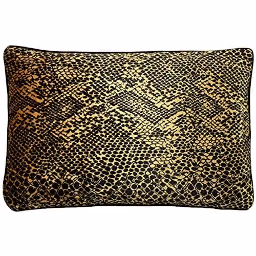 Paoletti Python Gold Velvet Jacquard Rectangular Cushion W/D/H: 60 x 40 x 40 cm – 3