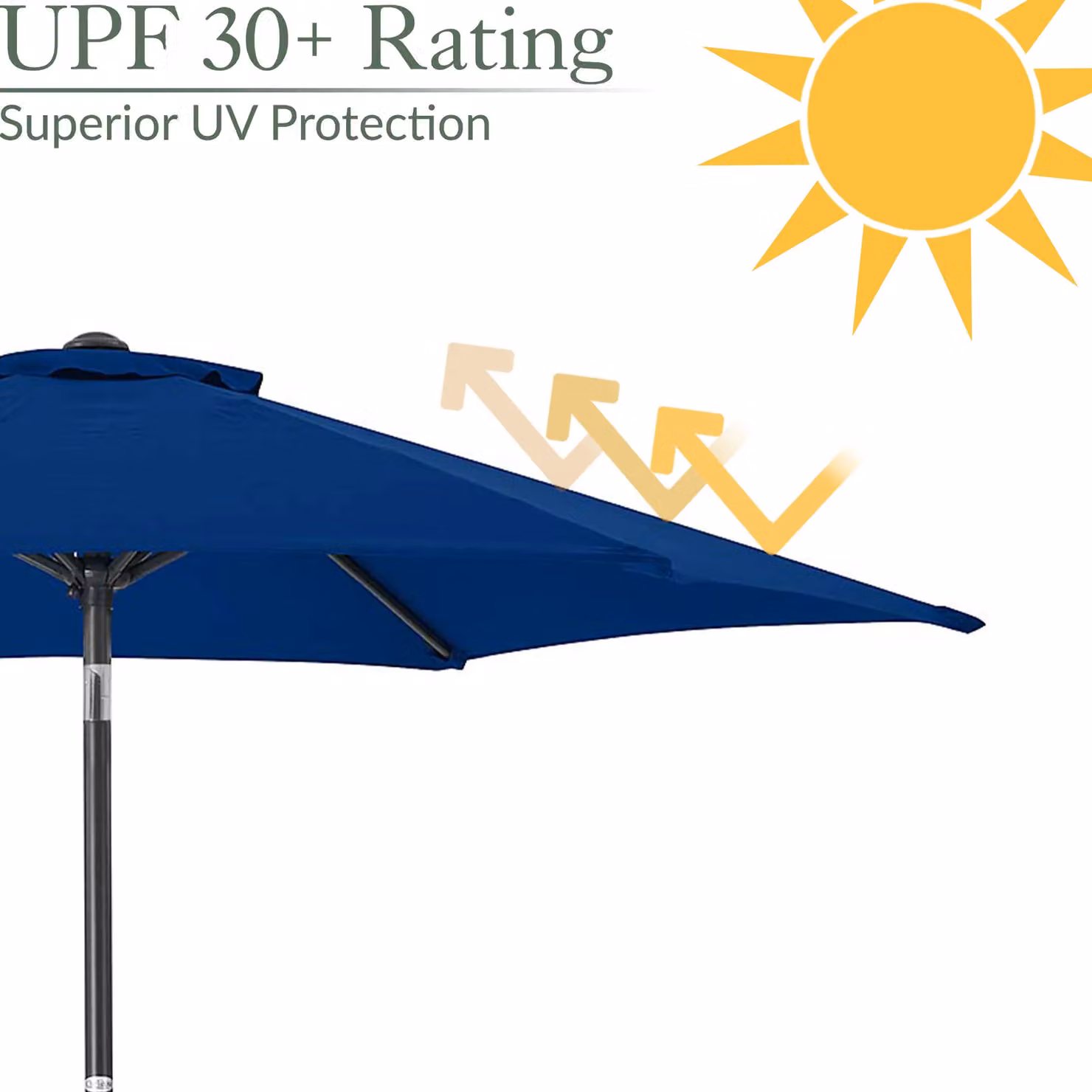 Christow Tilting Garden Parasol with Aluminium Pole and UPF 50+ Polyester Canopy, Blue, Diameter: 240 cm – 3