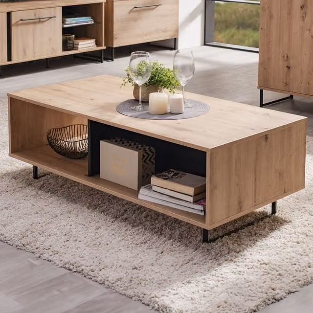 Dorel Home SARDINIA Club Table in Artisan Oak and Black