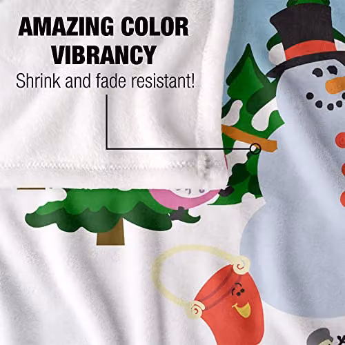 LOGOVISION Blue Snowman Winter Landscape Super Soft Fleece Throw Blanket, W/D/H: 91 x 147 cm – 2