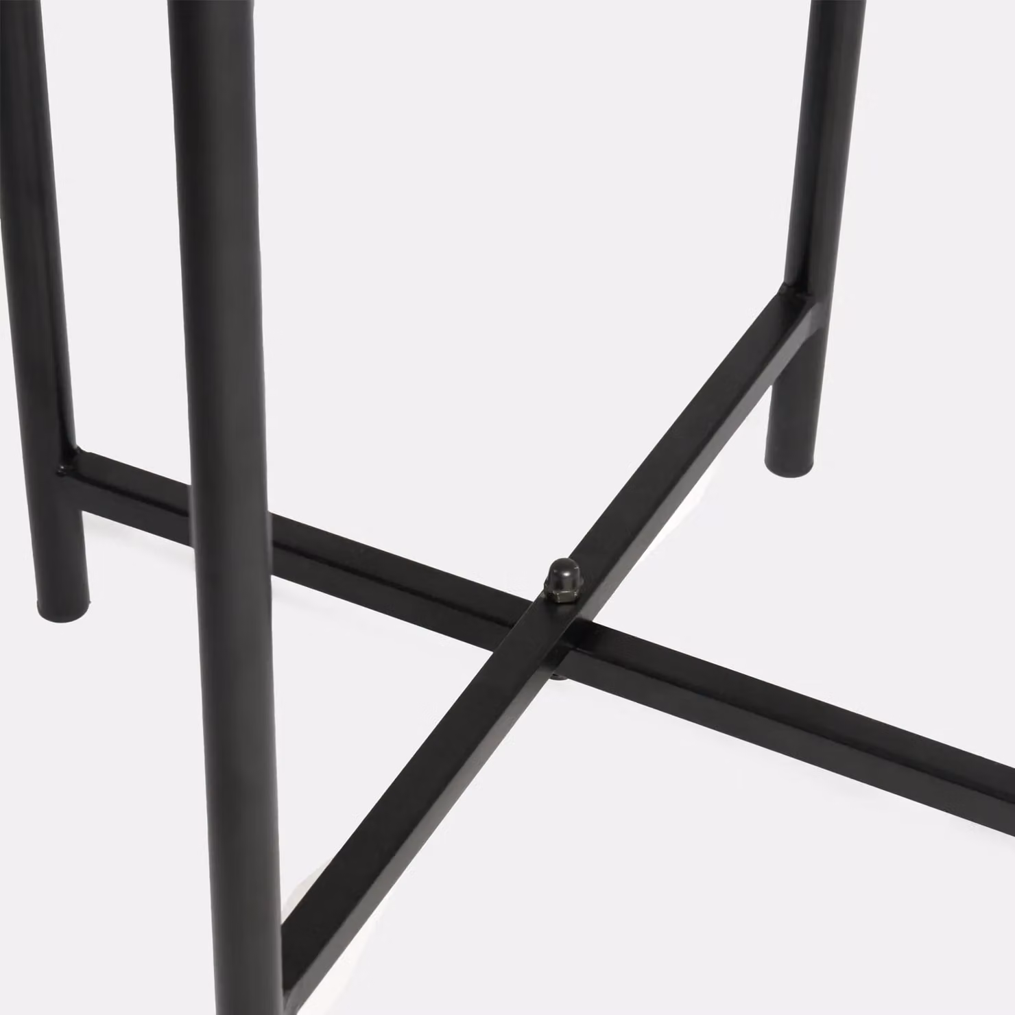 OHS Round Side Table and Nightstand with Metal Frame in Beige – 4