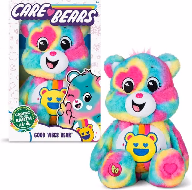 Basic Fun Care Bears Good Vibes Bear Medium Pink and Multicolour Plush Animal