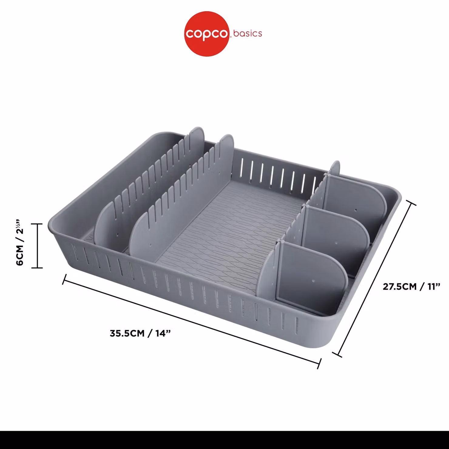 Copco Grey Plastic Food Storage Container Organiser with Compartments – 6