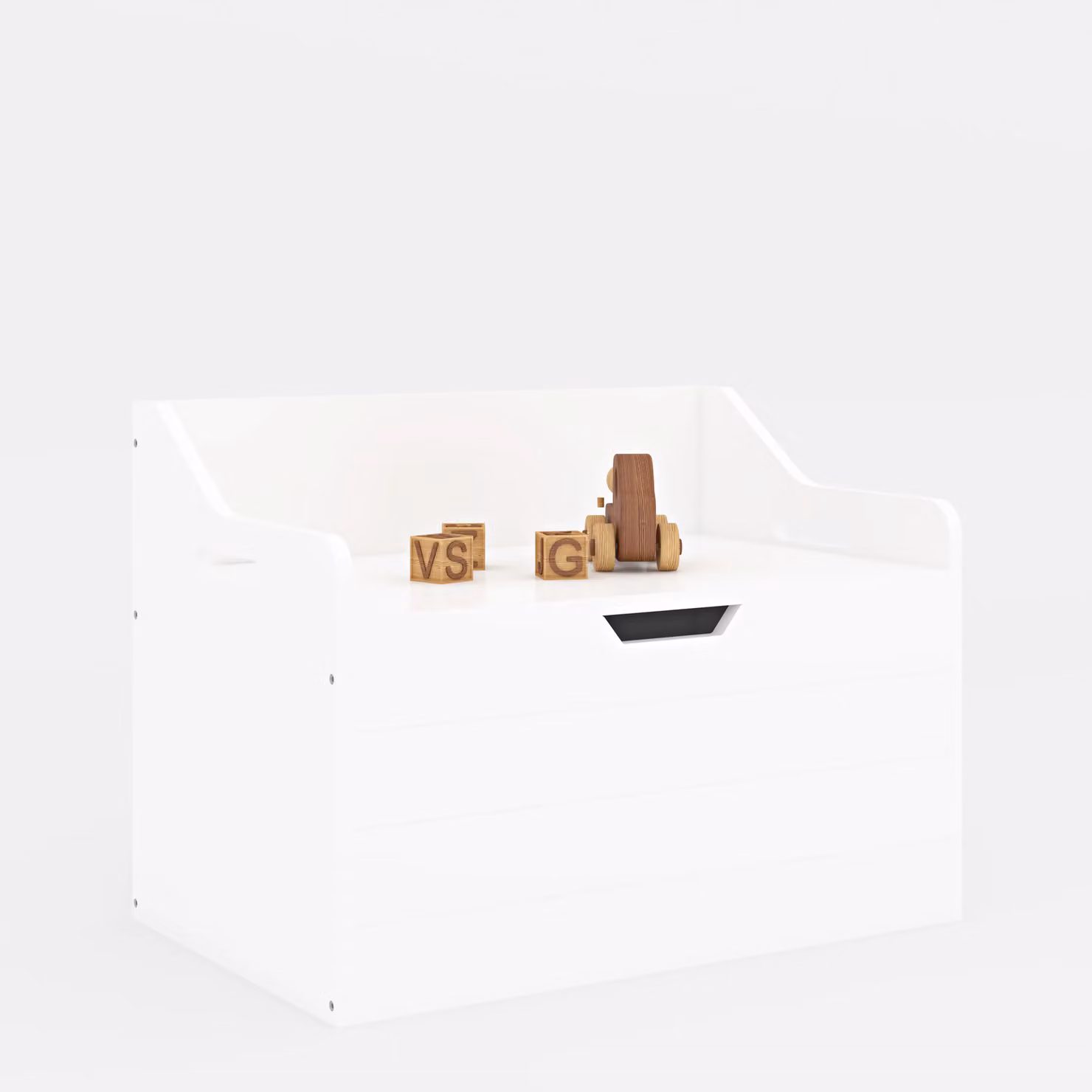 Xample Wooden Kids Toy Box and Storage Bench with Safety Hinged Lid in White – 2
