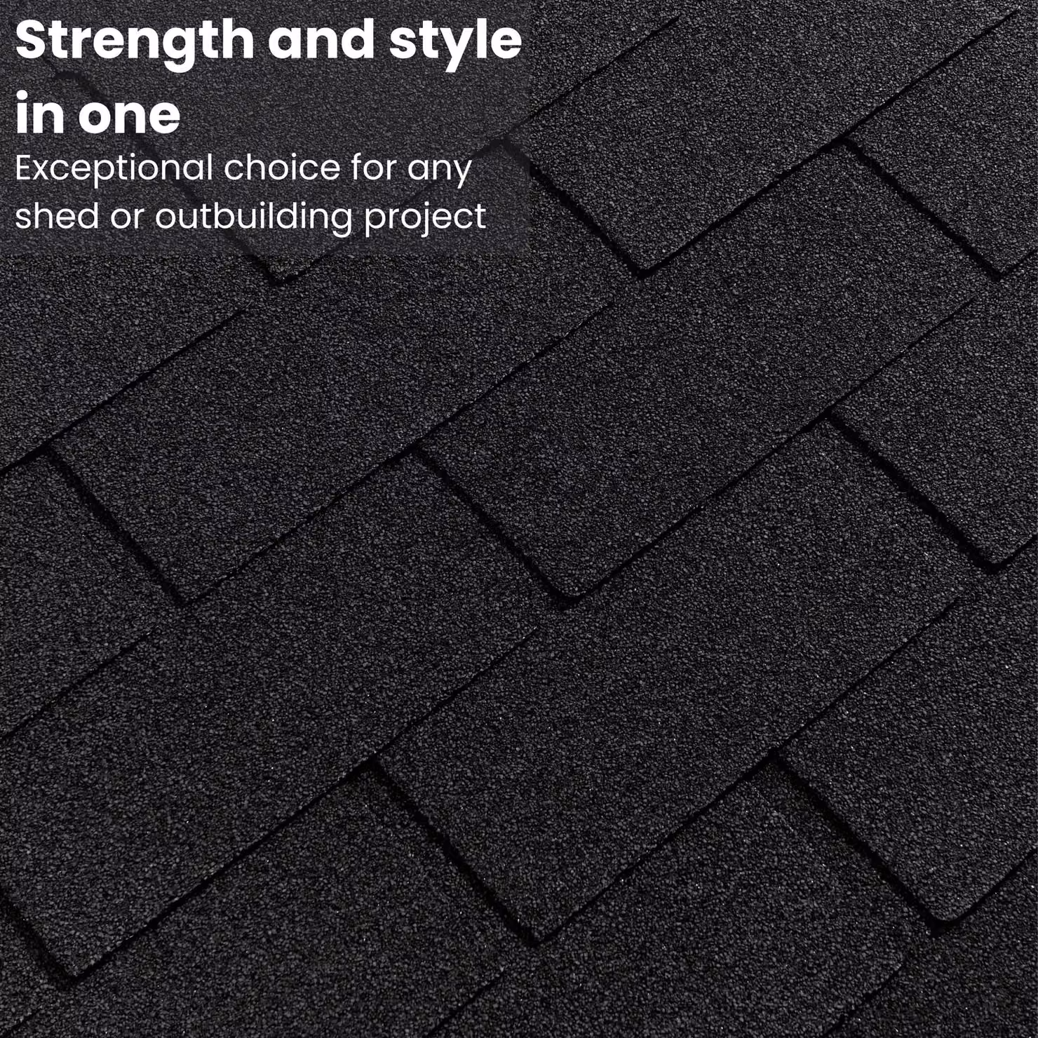 Novecrafto Heavy Duty Bitumen Asphalt Roof Shingles, Black, 20 Pieces, W: 100 cm, H: 34 cm – 5
