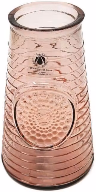 Verano Spanish Ceramics Glass Mandala Geometric Tabletop Vase in Pink, Height: 27.5 cm
