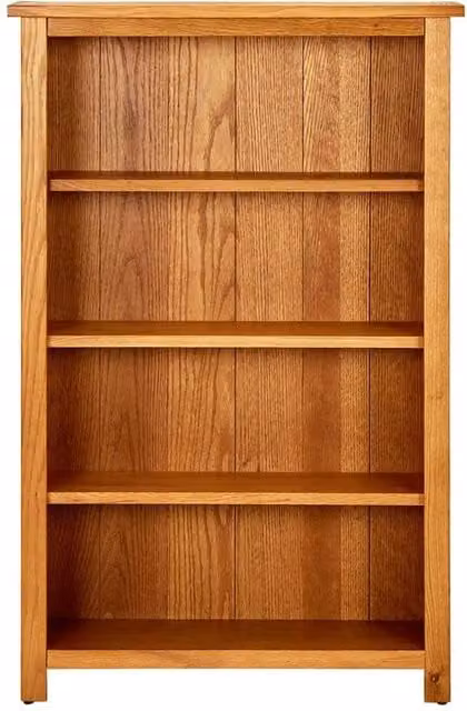 Berkfield Home 4-Tier Rustic Solid Oak Wood Bookcase in Brown, W/D/H: 70 x 22 x 110 cm – 1