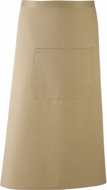 Premier Colours Poly Cotton Long Continental Style Bar Apron in Beige
