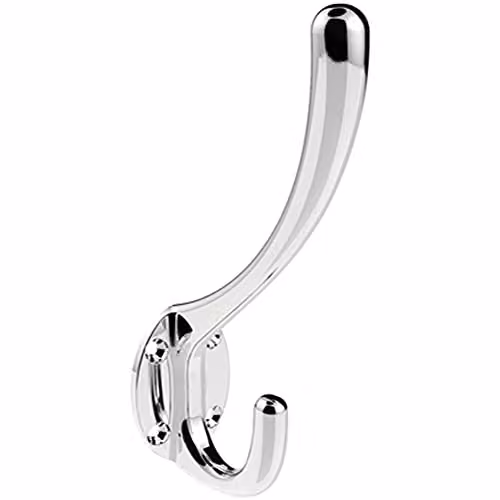 Loops Heavyweight One Piece Wall Mounted Hat and Coat Hook in Polished Chrome with 7.6 cm Projection