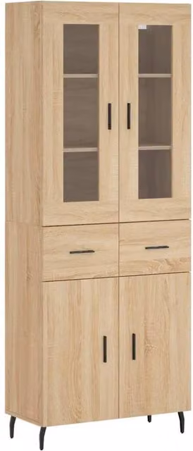 Berkfield Home Sonoma Oak Highboard in Brown, W/D/H: 69.5 x 34 x 180 cm – 1