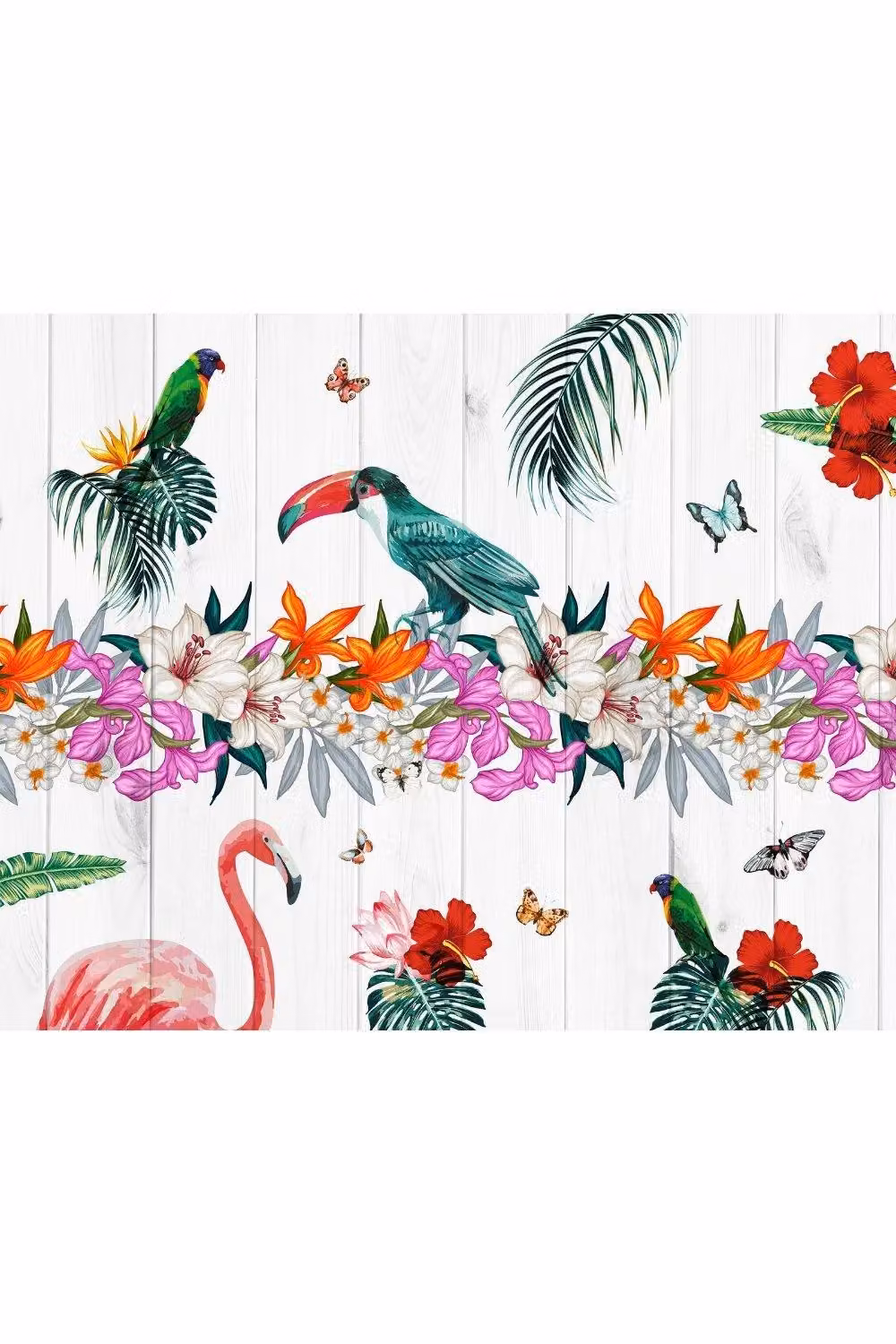 Origin Murals Birds of Paradise Multicolour Floral Wall Mural W: 300 cm x H: 240 cm – 2
