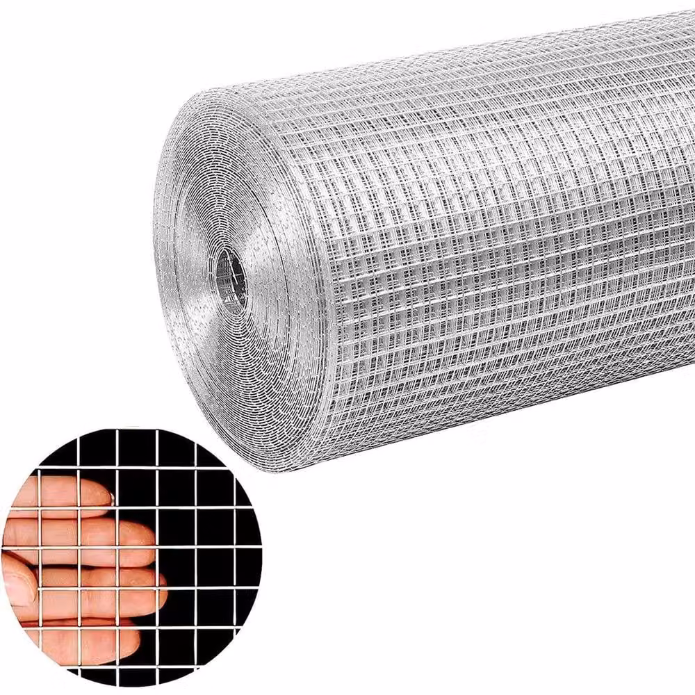 NESTLUNE Galvanised Steel Welded Wire Mesh Aviary Fence in Silver, 30m Length, H: 120 cm x W: 300 cm – 5