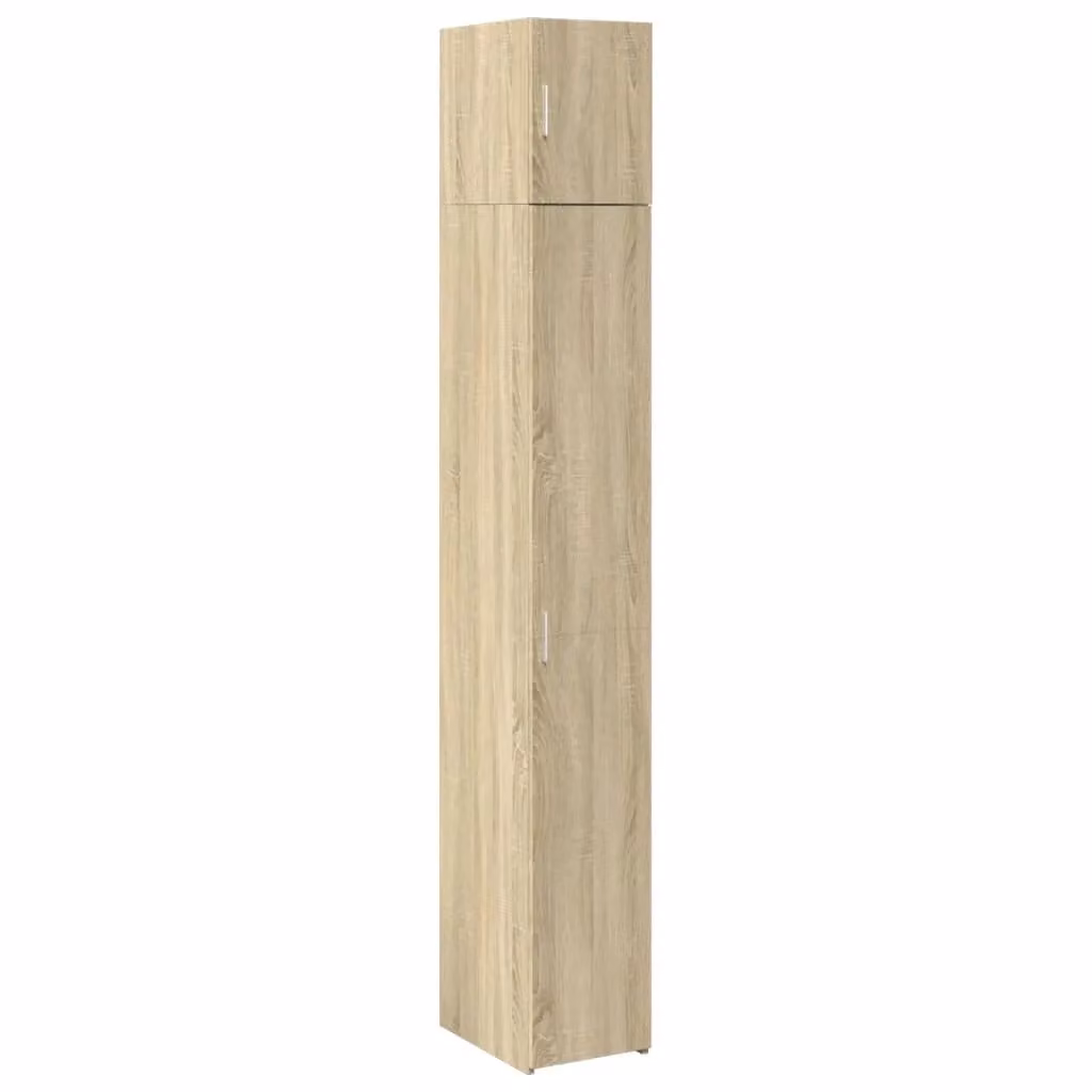 Berkfield Home Slim Freestanding Storage Cabinet in Sonoma Oak Brown, W/D/H: 30 x 22.5 x 225 cm