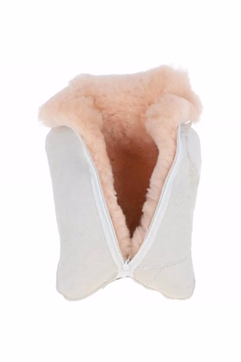 Fenland England Real Sheepskin Hot Water Bottle Cover with 1L Bottle in Pink
