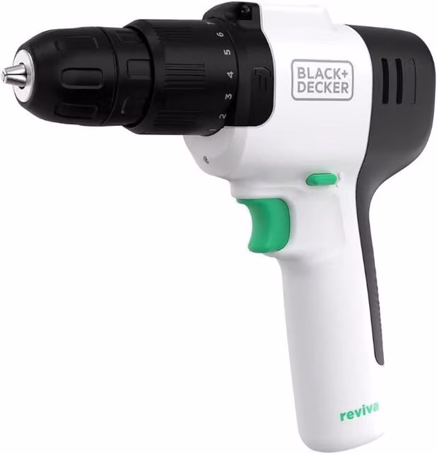Black+Decker White 12V Cordless Rechargeable Hammer Drill Driver
