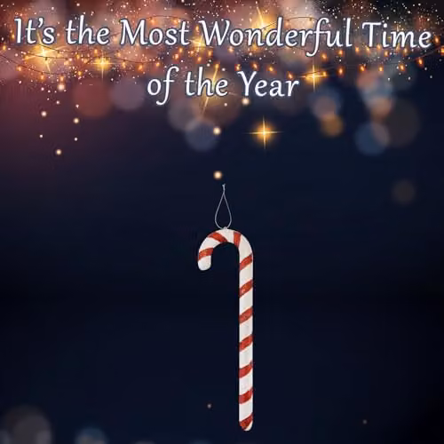 VFM e-Store Red Glitter Striped Candy Cane Christmas Tree Hanging Ornament, Height: 40 cm – 3