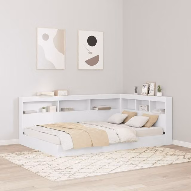 Berkfield Home White Storage Headboard with Integrated Shelf, Width: 120 cm