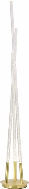 Litecraft Paige 3 Arm LED Bubble Floor Lamp in Brass and Glass