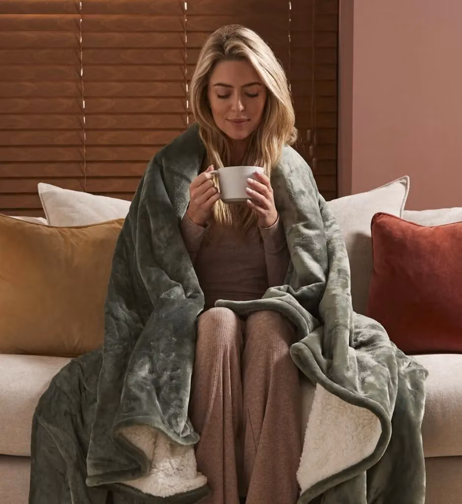 Morphy Richards EverCosy Large Fleece Electric Heated Throw, Green, W/D/H: 200 x 180 cm – 2