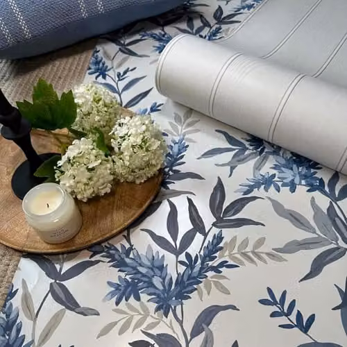 Belgravia Decor Olivia Blue Floral Botanical Wallpaper – 2