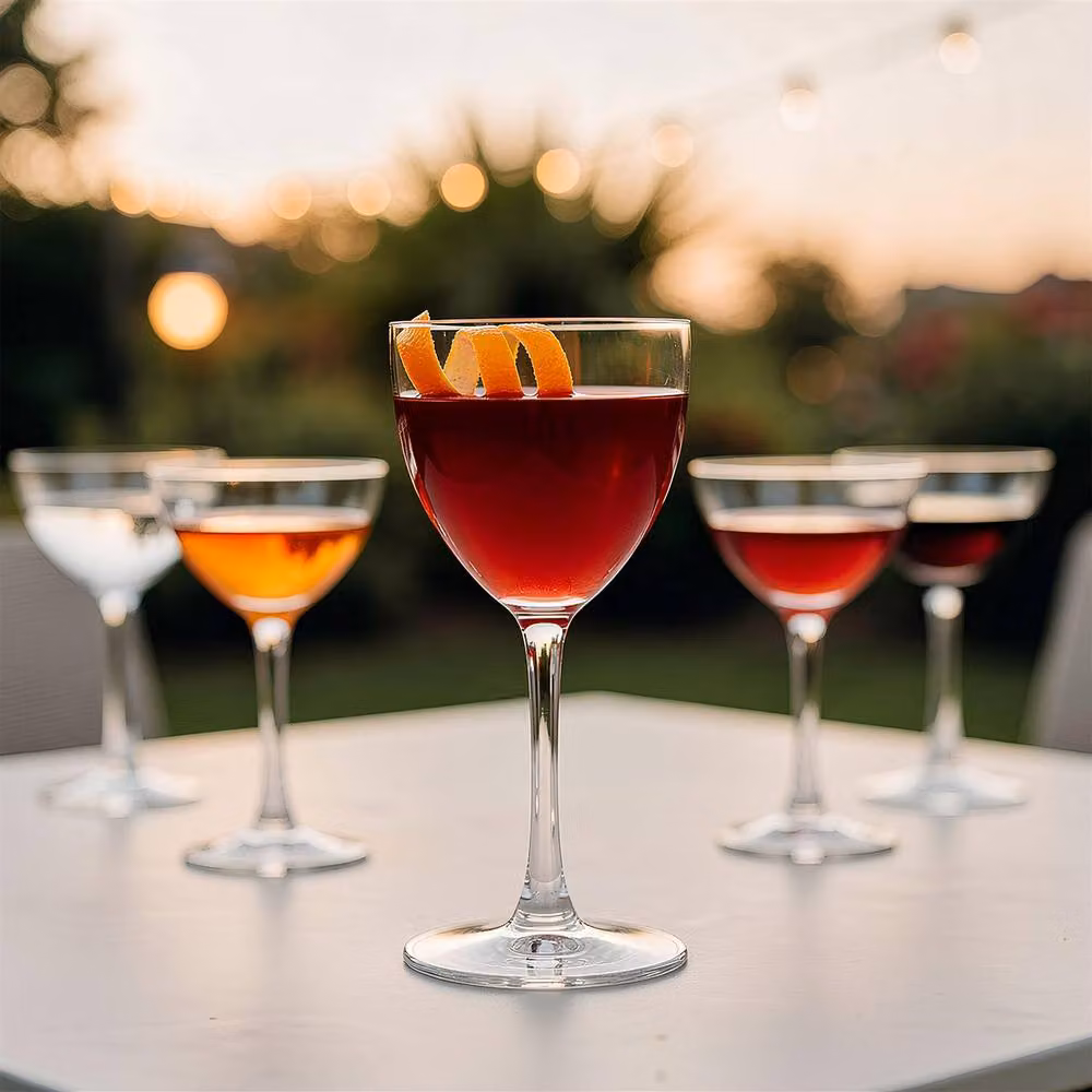 Argon Tableware Hoxton Lead-Free Crystal Nick and Nora Cocktail Glasses, 155ml, Pack of 6, Clear – 3