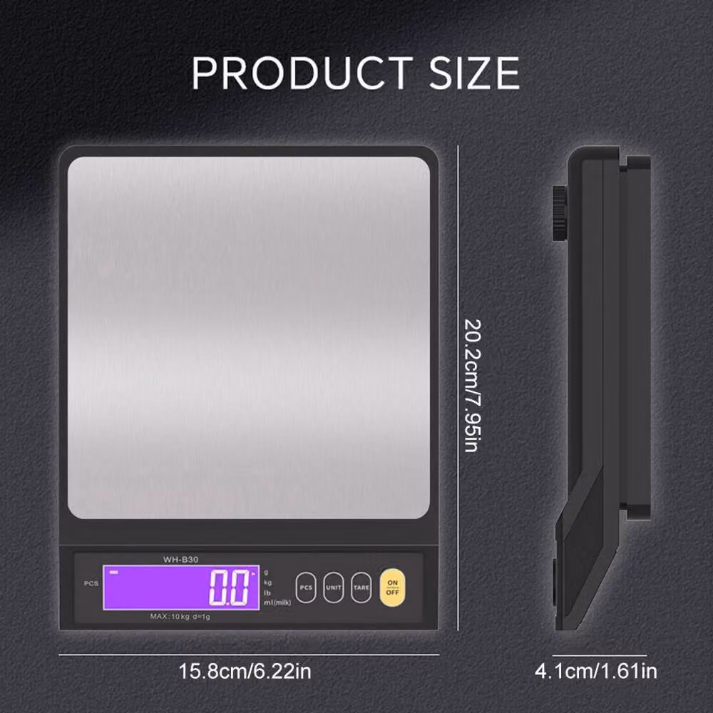 EONLION Digital Kitchen Food Weighing Scale, 10kg Capacity, Black – 2