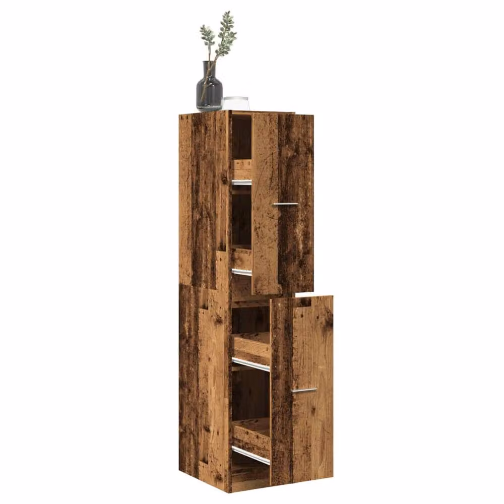 Berkfield Home Elegant Apothecary Cabinet in Old Wood Brown, W/D/H: 30 x 41 x 144.5 cm – 2