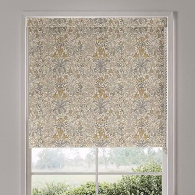 William Morris Woodland Weeds Translucent Made To Measure Roller Blind in Barley Beige