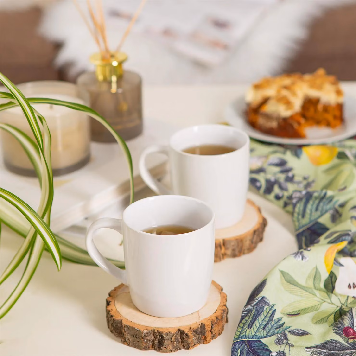 Argon Tableware Set of 2 White Stoneware Coffee Mugs, 350ml – 2