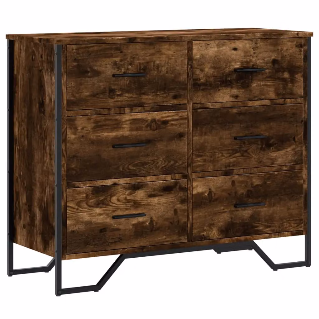 Berkfield Home Chest of Drawers in Smoked Oak Brown, W/D/H: 91 x 35.5 x 74.5 cm – 2