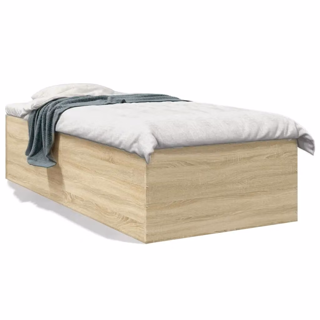Berkfield Home Sonoma Oak Bed Frame in Brown, W/D/H: 100 x 200 cm – 2