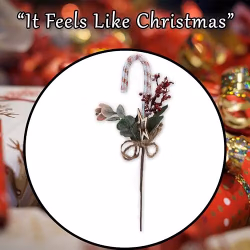 VFM e-Store Red Berry Candy Pick Christmas Decoration Ornament, Height: 29 cm – 7
