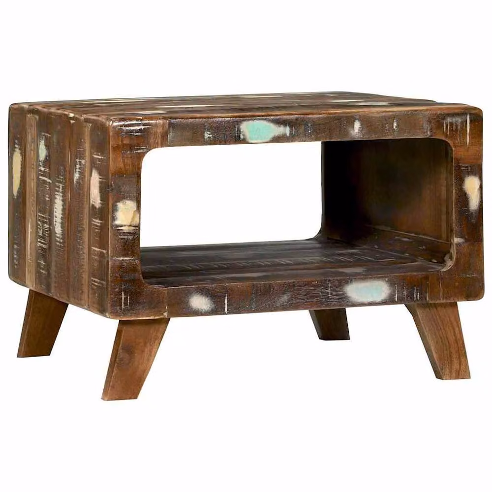 Berkfield Home Rustic Reclaimed Solid Wood Coffee Table, Brown, W/D/H: 50 x 50 x 35 cm – 2