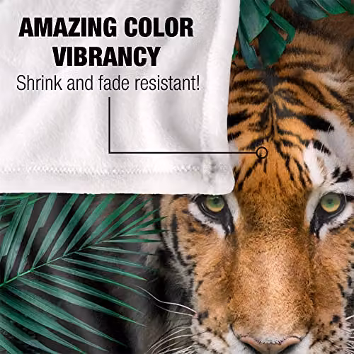 Reinders Jungle Tiger Silky Touch Super Soft Fleece Throw Blanket, Multicolour, W/D: 152 x 127 cm – 3