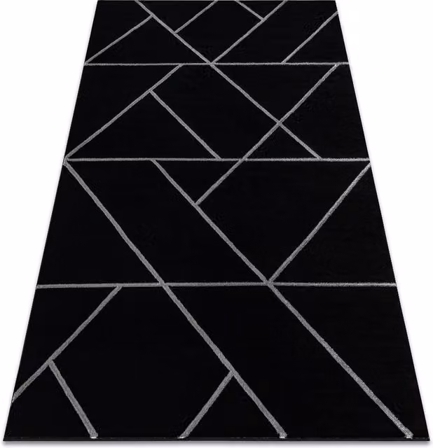 RugsX Emerald Geometric Rug in Black, W: 120 cm, L: 170 cm