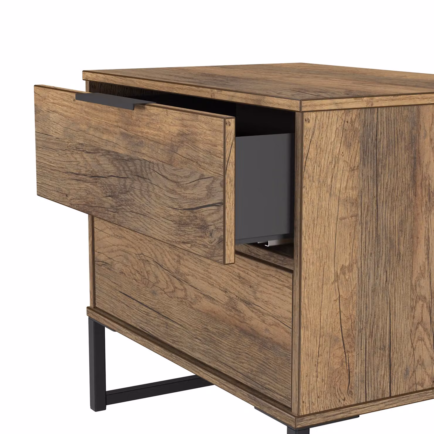 Ready Assembled 2 U Tamworth 2 Drawer Bedside Cabinet in Dark Brown – 3