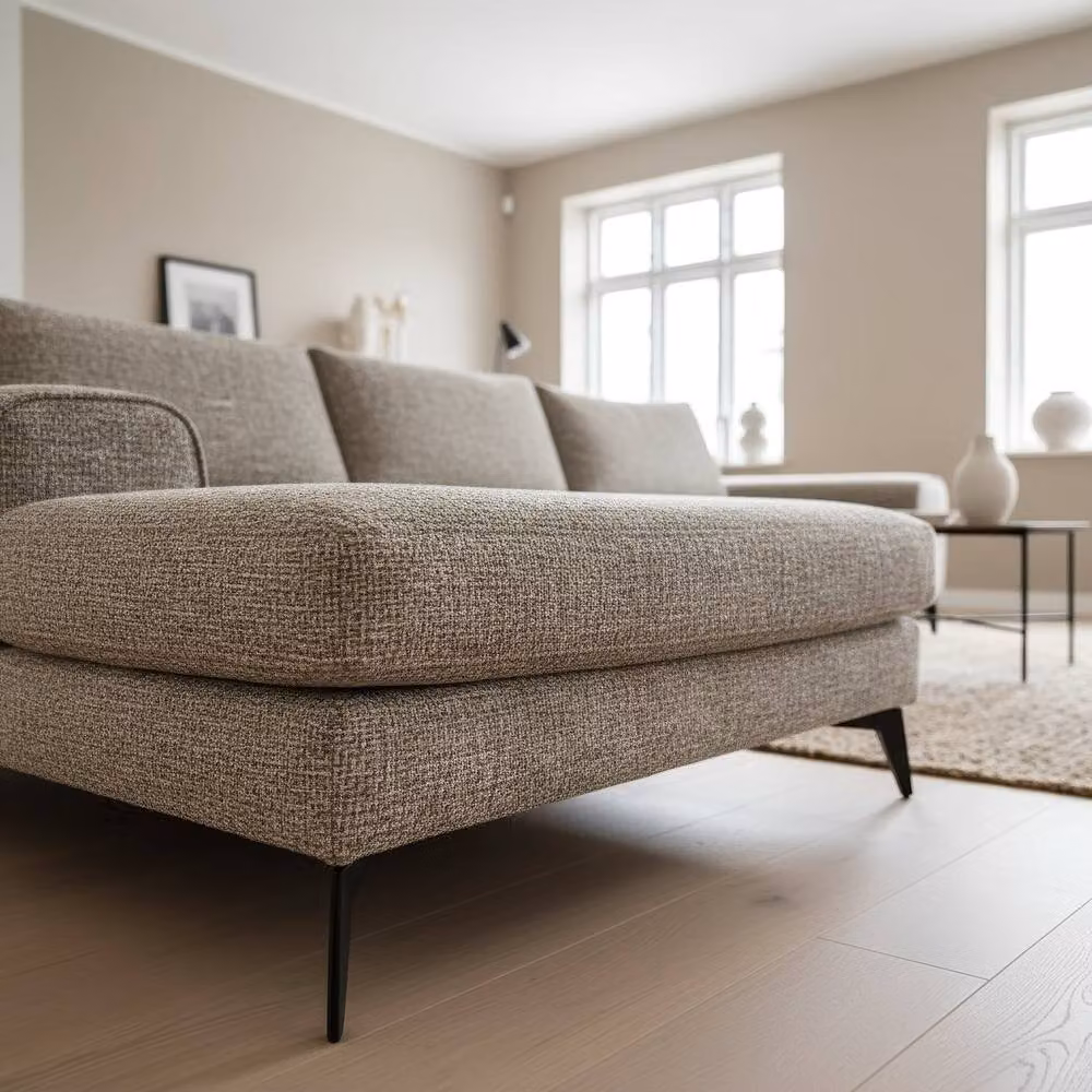 Abakus Direct Venice Chenille L-Shaped Corner Sofa in Taupe, Left Hand Facing – 3