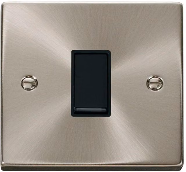 SE Home 10A 1 Gang Intermediate Light Switch in Satin Brushed Chrome Metallic Silver